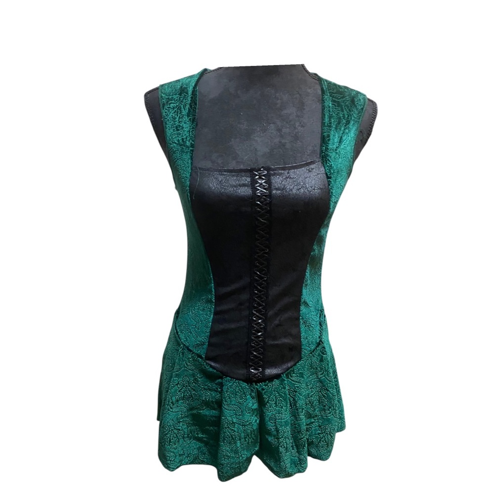 Spirit Grunge Costume Corset Top Adult Small Velvet Green Steampunk